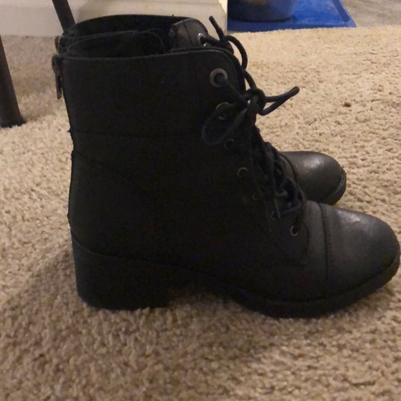 So Black Military Style Booties - Picture 1 of 5